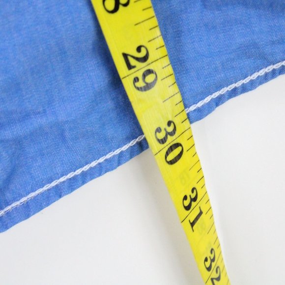 Amicale Shirt Mens Blue Button Down Long Sleeve Slim Fit Cotton Collared 2XL - Picture 9 of 9